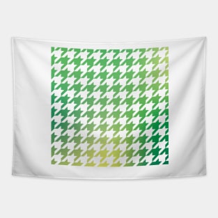 Houndstooth Pattern Natural Green and Yellow Gradient Tapestry