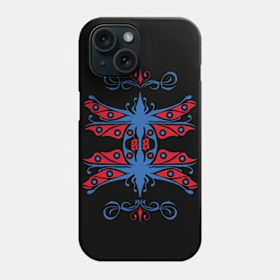 Dragonfly mating ,blue and red Phone Case