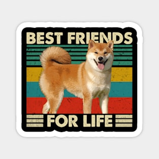 Cute and Curled Shiba Best Friends For Life Tee Delight Magnet