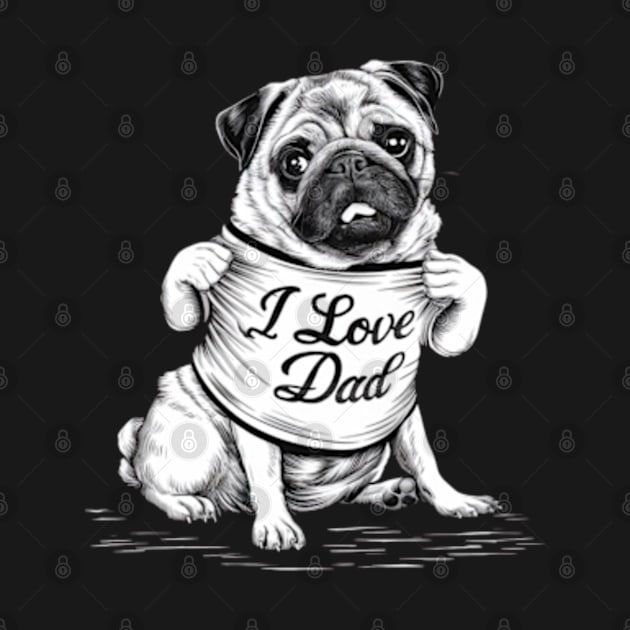 Generate a hand drawn vector design Pug.Happy fathers day (10) by YolandaRoberts