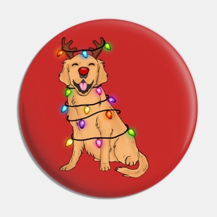 Funny Labrador Retriever Reindeer Christmas Lights Xmas Gift Pin