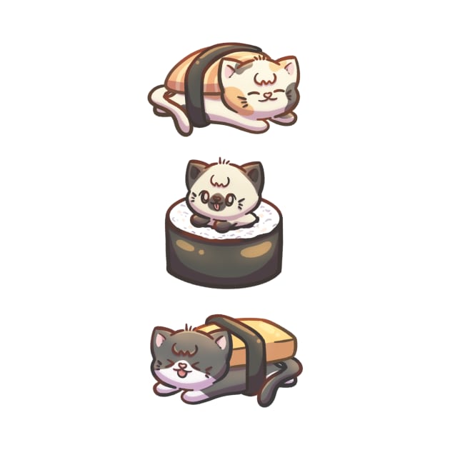 Cute Sushi Cats by AlexBrushes