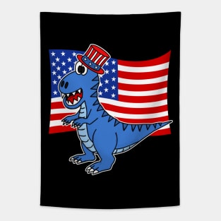 4th July T-Rex American Flag Dinosaur Tapestry