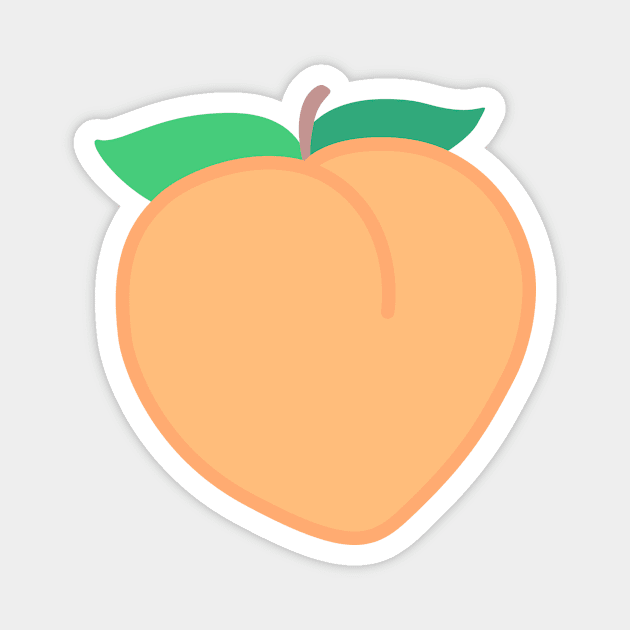 Peach Fruit Vegan Emoji Modern Minimalist Abstract Art Magnet by azvibes