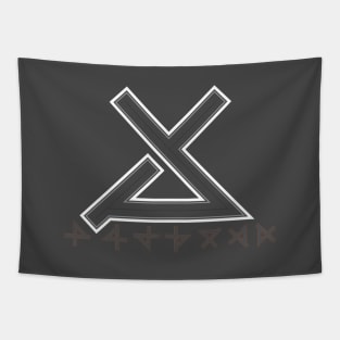 Futuristic Symbol and Runes Tapestry