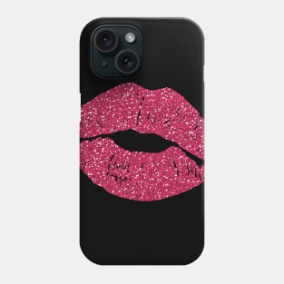 Red Glittery Lips Phone Case