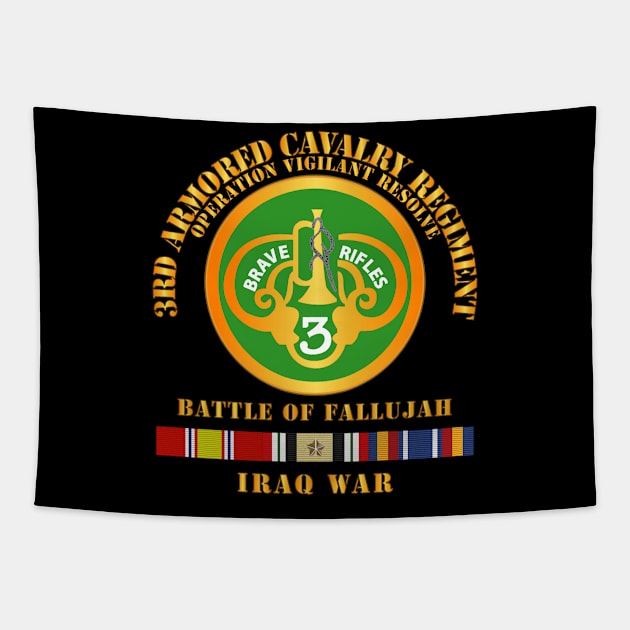 Army - 3rd ACR  w Iraq Svc - Fallujah - V1 Tapestry by twix123844