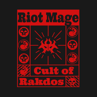 Cult of Rakdos | Riot Mage | MTG Guild Red on Black Design T-Shirt