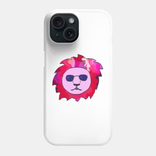 Cool Lion with Pink Colorful Mane and Sunglasses Phone Case