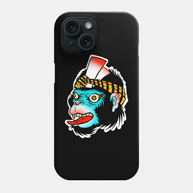 Crazy monkey tattoo art Phone Case by marcosmorce