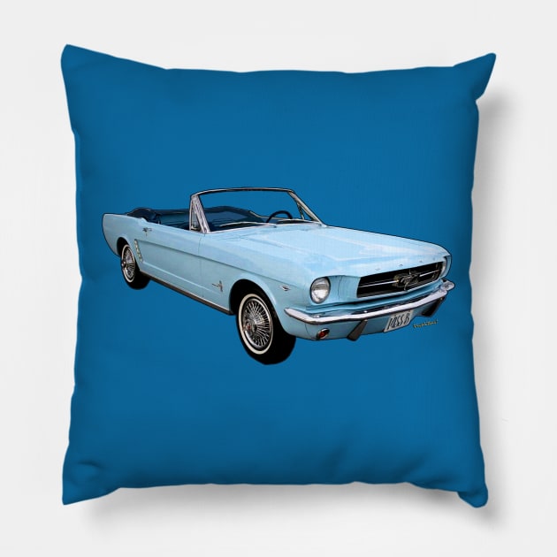 64 65 Ford Mustang Convertible Generation One Pillow by vivachas