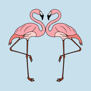 Double Trouble Tropical Pink Flamingo T-Shirt