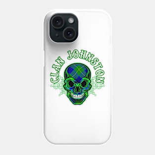 Scottish Clan Johnston Tartan Celtic Skull Phone Case