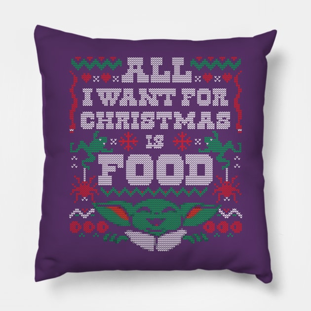 All I Want for Christmas is Food Pillow by zerobriant