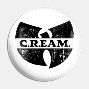 Disterssed Black white wutang colors Pin