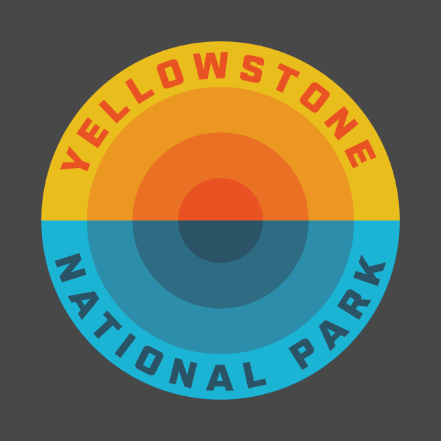 Yellowstone National Park Sunset Retro by PodDesignShop