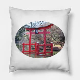 The Torii Gate: Brooklyn Botanic Garden Pillow