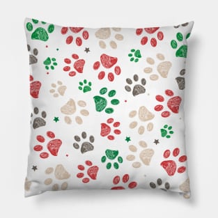 Trace doodle paw prints with stars Pillow