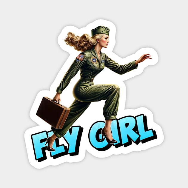 Fly Girl Magnet by Rawlifegraphic