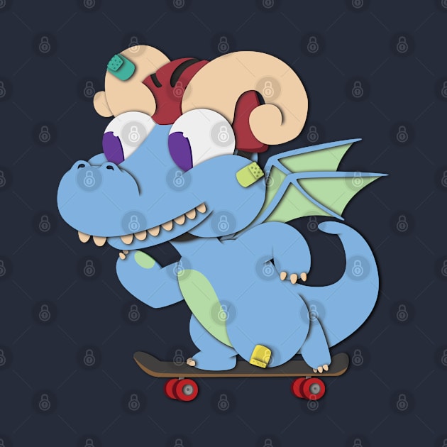 Skateboard Dragon by PaperStingRay