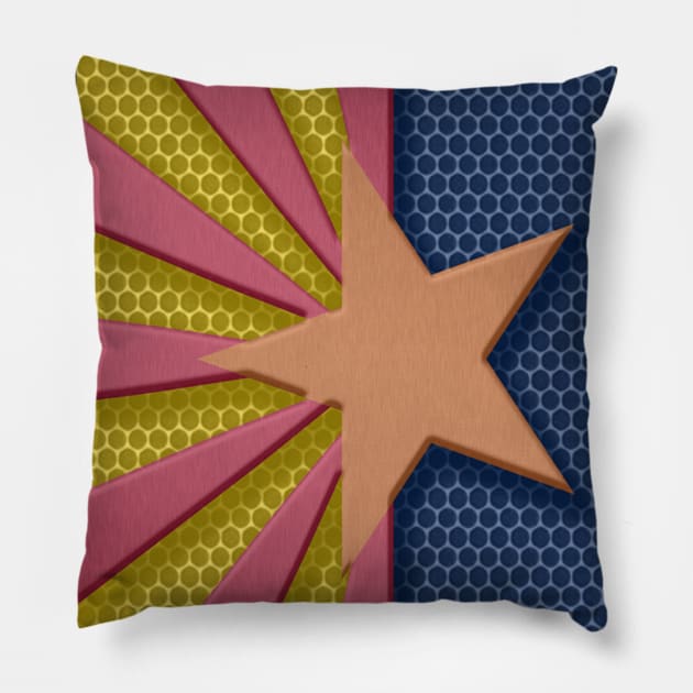 Arizona Flag Metal Look Pillow by E