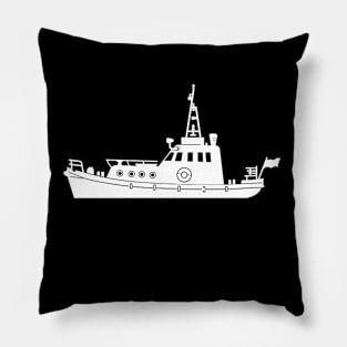 Fishing Trawler Silhouette Pillow