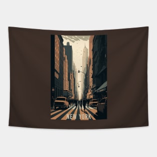 The Bustling Streets of New York Tapestry