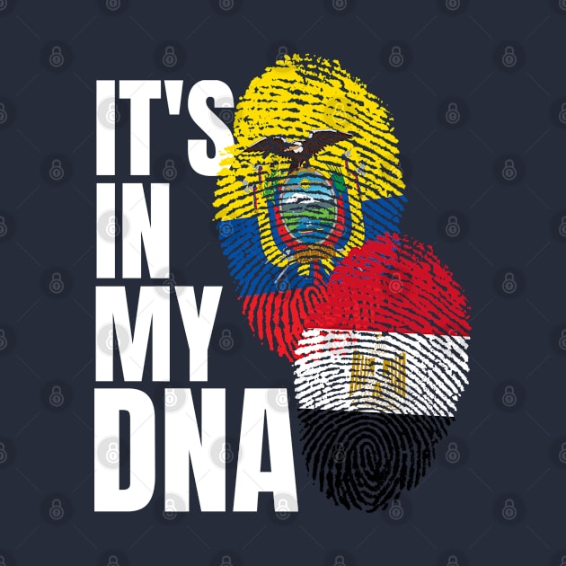 Egyptian And Ecuadorian Mix DNA Flag Heritage Gift by Just Rep It!!