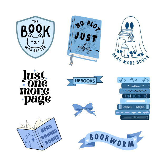 Blue Bookish Pack by medimidoodles