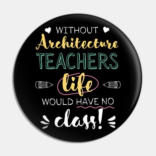 Without Architecture Teachers Gift Idea - Funny Quote - No Class Pin