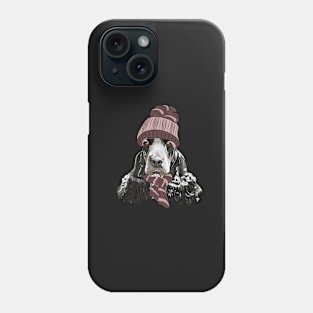 English Cocker Spaniel in winter hat Phone Case