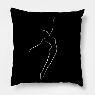 Ballet Dancer Line Art Drawing - Dancing Dara Pillow