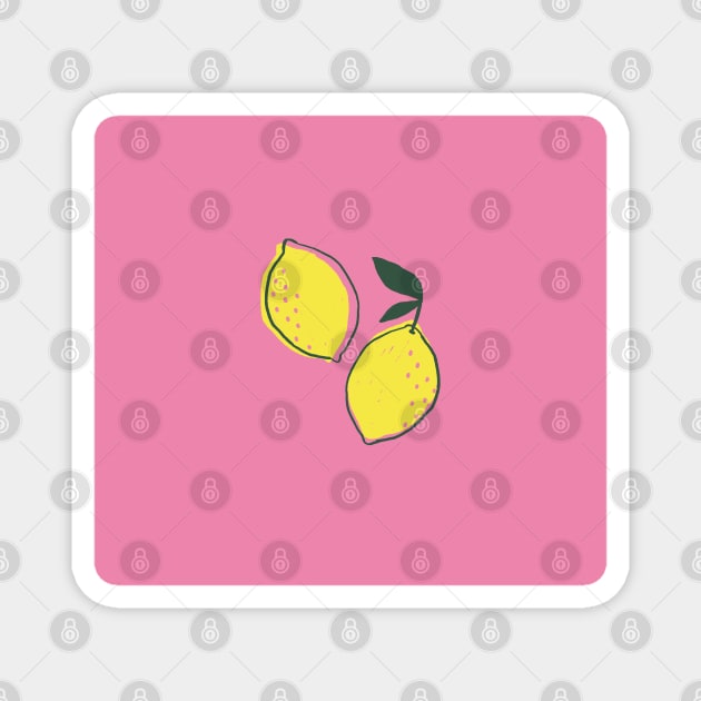 Pair of Lemons - Pink Lemonade Collection Magnet by GiuliaM