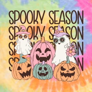 Spooky Season Vintage Doodle Ghosts T-Shirt