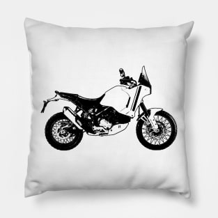 DesertX Bike Side View Black and White Pillow