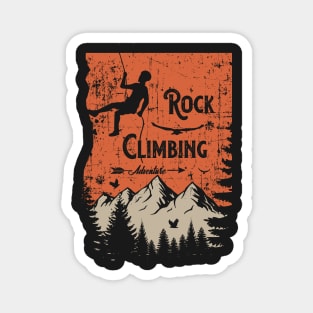 Rock climbing adventure distressed look Magnet