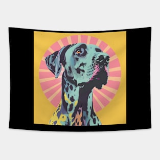 Retro Great Dane: Pastel Pup Revival Tapestry