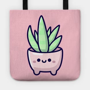 Cute Kawaii Cactus in a Pot with a Smiley | Kawaii Illustration | Kawaii Cute Plant Tote