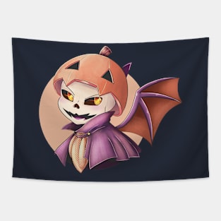 Pumpkin skeleton halloween Tapestry