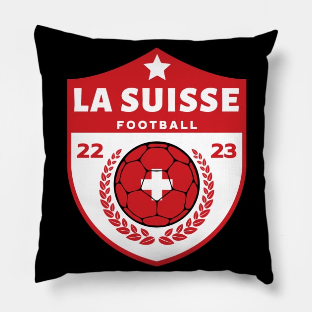 La Suisse Football Pillow by footballomatic