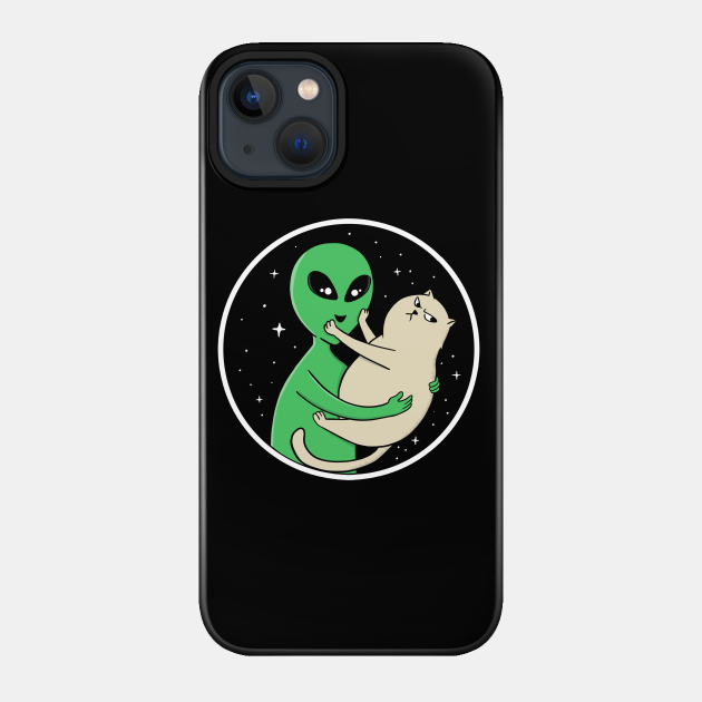 alien and cat - Alien - Phone Case