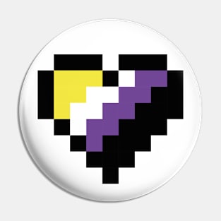 Nonbinary heart Pin