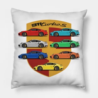 supercar 911 turbo s 992 all colors front Pillow