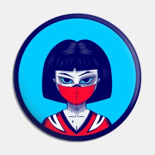 Girl with a mask Pin