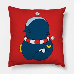 lifebuoy stuck whale meh face Pillow