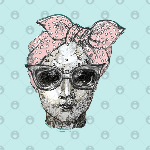 Phrenology head with scarf. by FanitsaArt