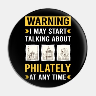 Warning Philately Postage Stamp Stamps Pin