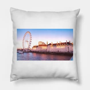 Sunset at County Hall London dramatic Pillow