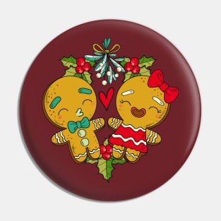 Mistletoe Gingerbread Christmas Reef Pin