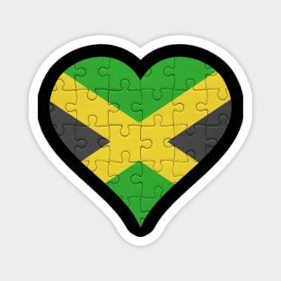 Jamaican Jigsaw Puzzle Heart Design - Gift for Jamaican With Jamaica Roots Magnet